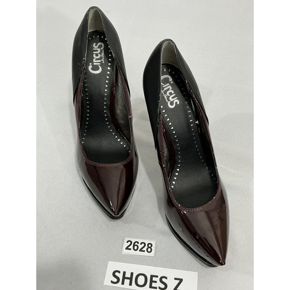 Womans Circus Jaelyn 9 M Burgandy Black Stiletto Platform Slip On Pumps